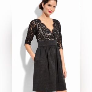 Eliza J Black Lace Fit & Flare Cocktail Party Dress Women’s size 4.
